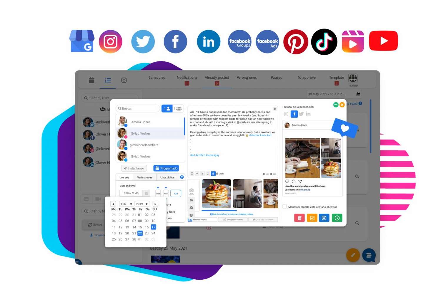 SocialGest permite programar los vídeos de Instagram Reels y TikTok