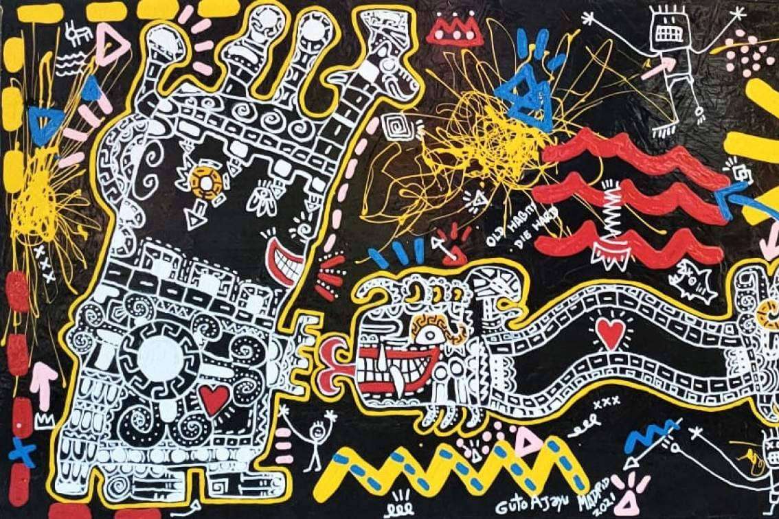 Guto Ajayu es el artista conocido por combinar el arte actual con el arte tradicional