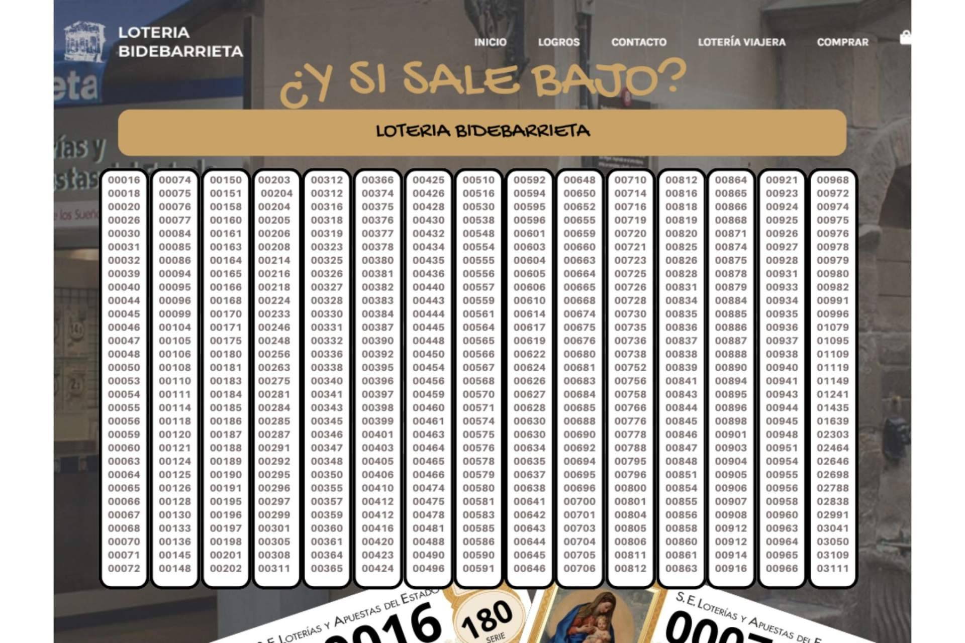 Lotería Bidebarrieta cuenta con una de las mayores consignaciones de números bajos de la historia