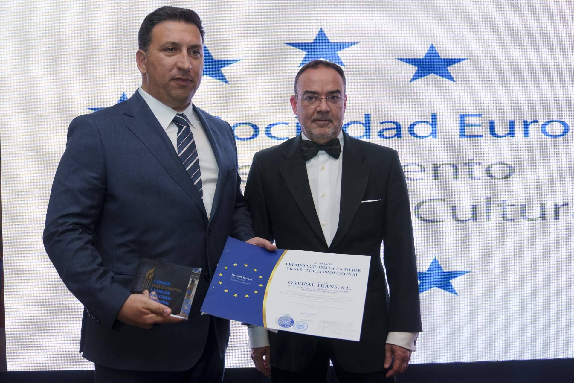 Orvipal, premiada en la II Edición del Premio Europeo a la Mejor Trayectoria Profesional