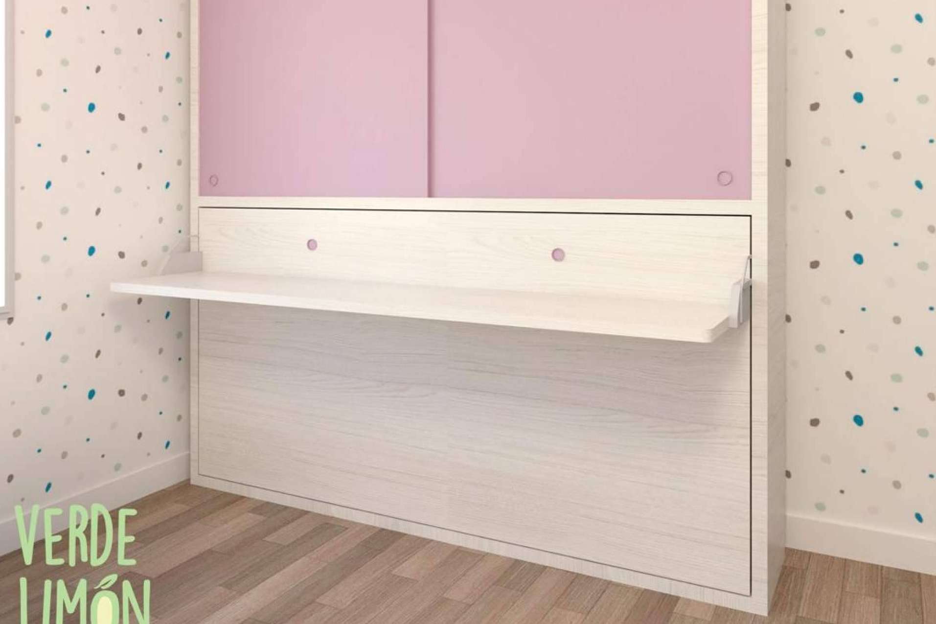 Verde Limón Muebles dispone de camas abatibles para habitaciones juveniles con poco espacio