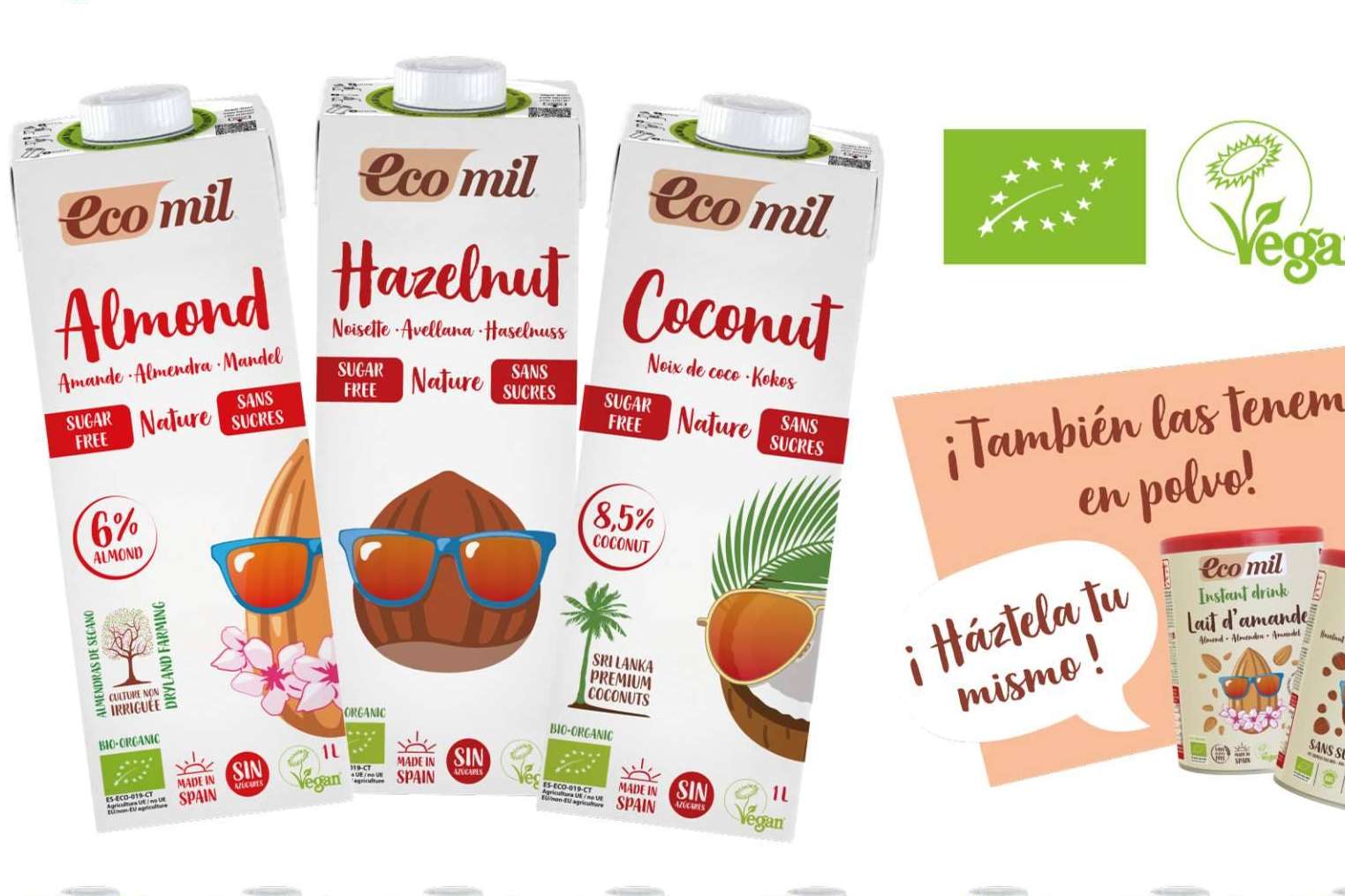 Las bebidas vegetales sin azúcares para cuidar de la salud y del planeta de la mano de EcoMil