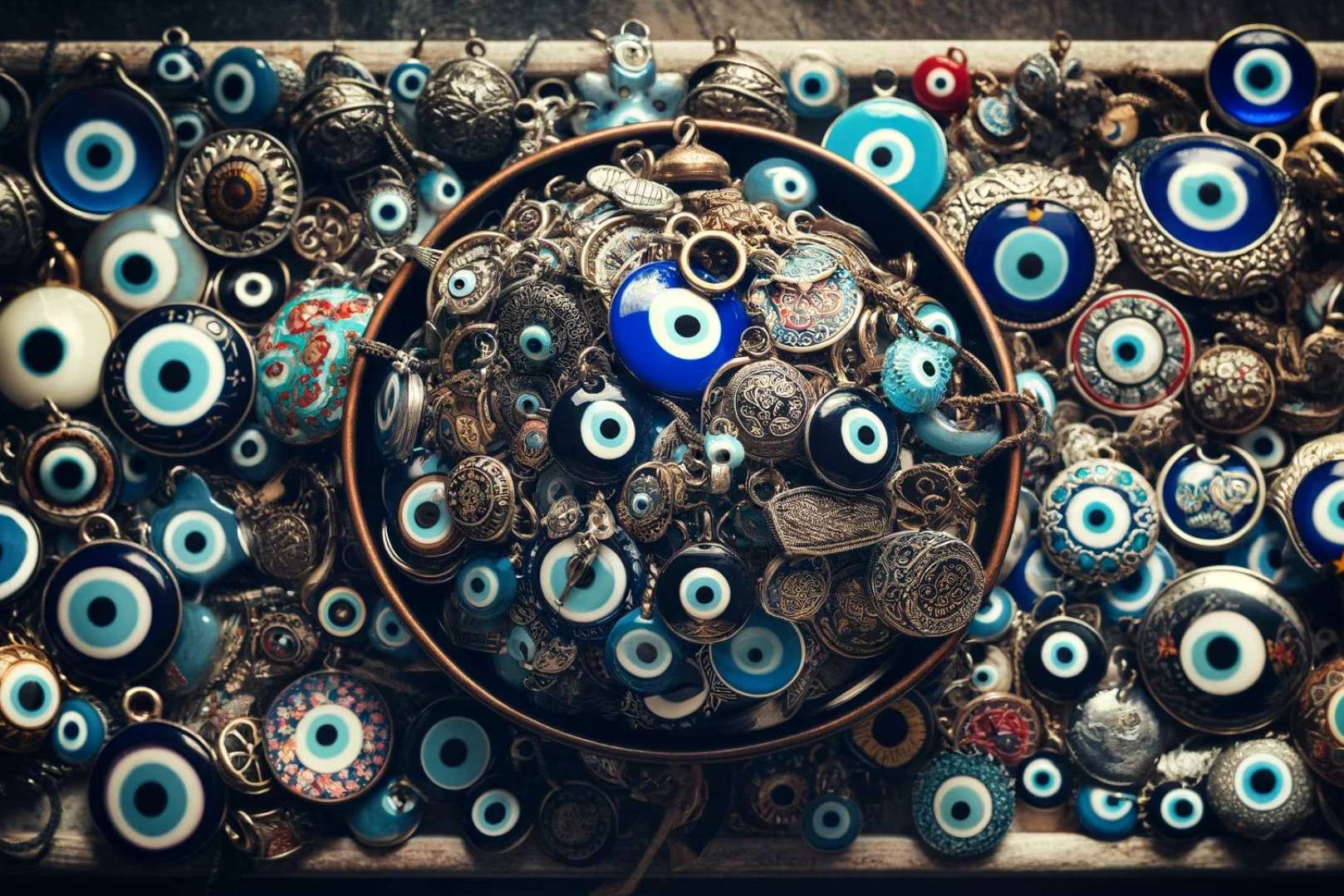 Pulseras con ojo turco, colgantes, dijes, llaveros y amuletos para colgar de UniArt