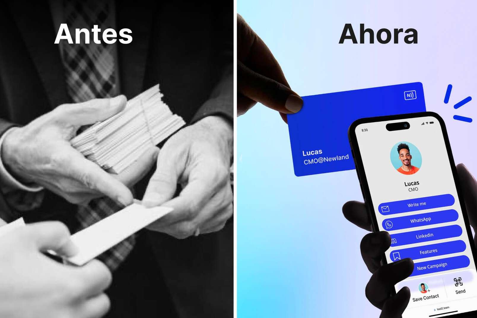 Tarjetas de visita personalizadas de Lead2Team, tecnología NFC al servicio de una imagen profesional