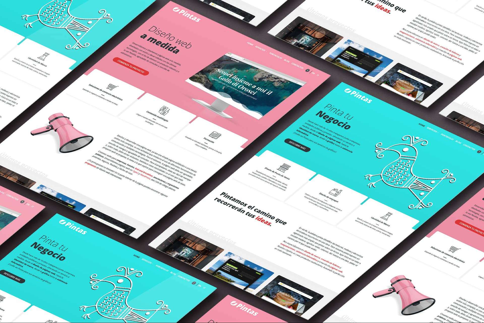 Pintas presenta servicios de diseño web profesional con diversos precios y opciones para cada negocio