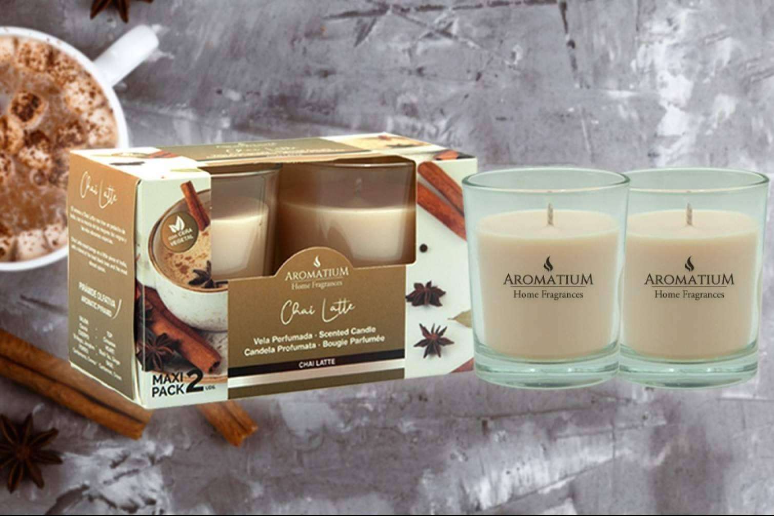 Calidez y aroma en cada rincón del hogar con la vela Chai Latte Aromatium