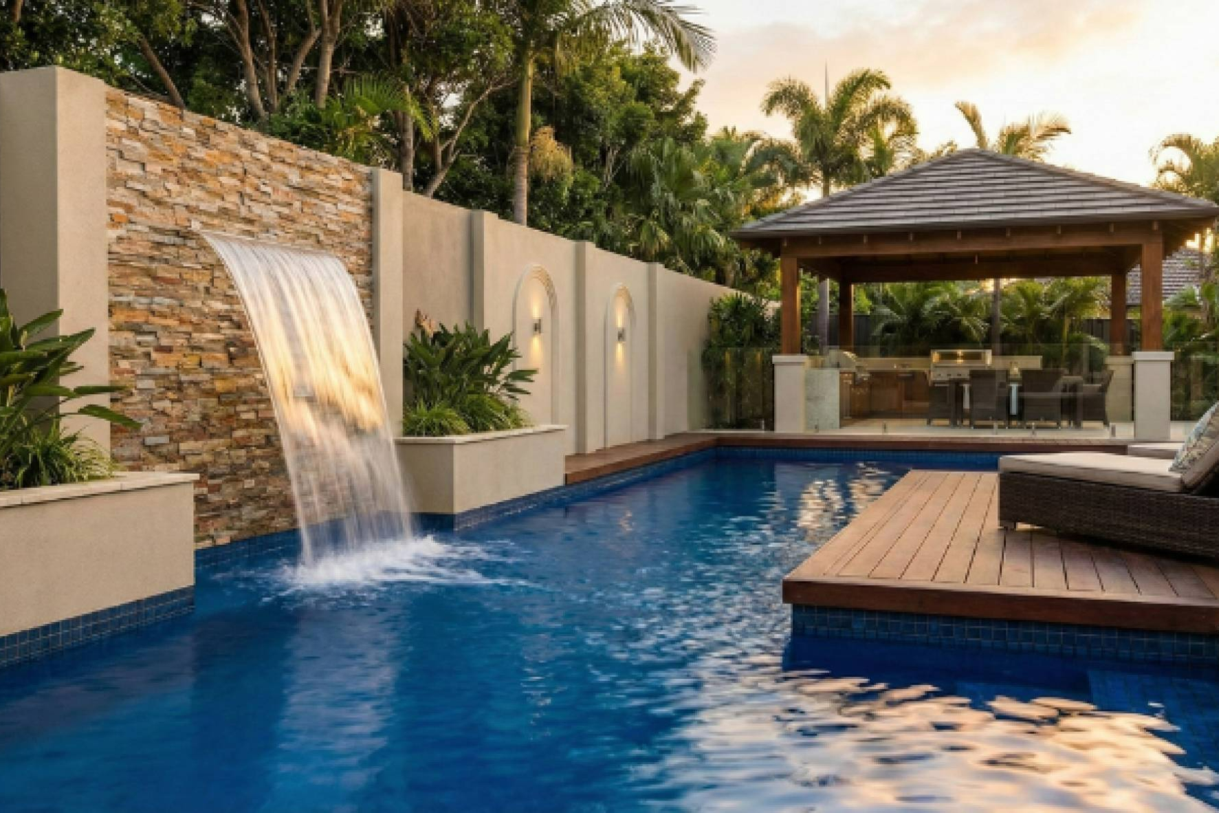 Cascadas acrílicas, diseño contemporáneo y efecto visual en las propuestas de Swimhome